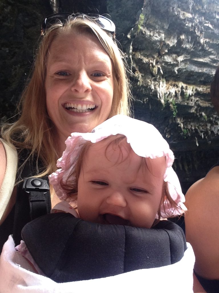 Kefalonia with kids caves of Melissani with a baby