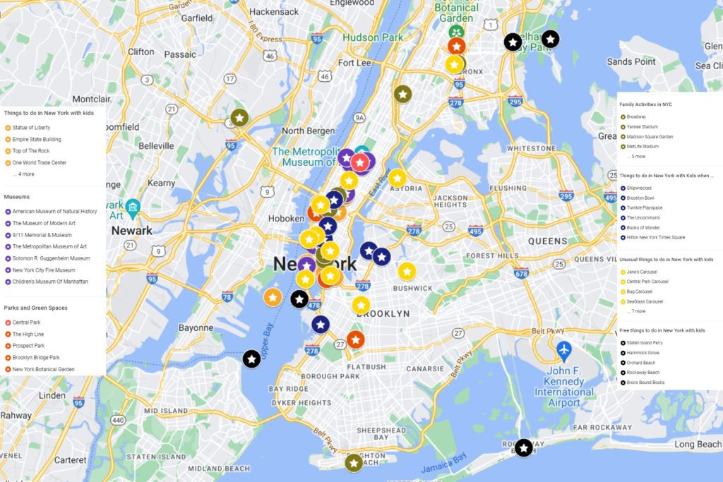 Maps of Amazing Things To Do In New York With Kids